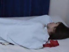 This naughty Asian teen is in the class closet with her guy