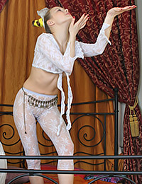 Naughty Bianca put on her alluring white clothes